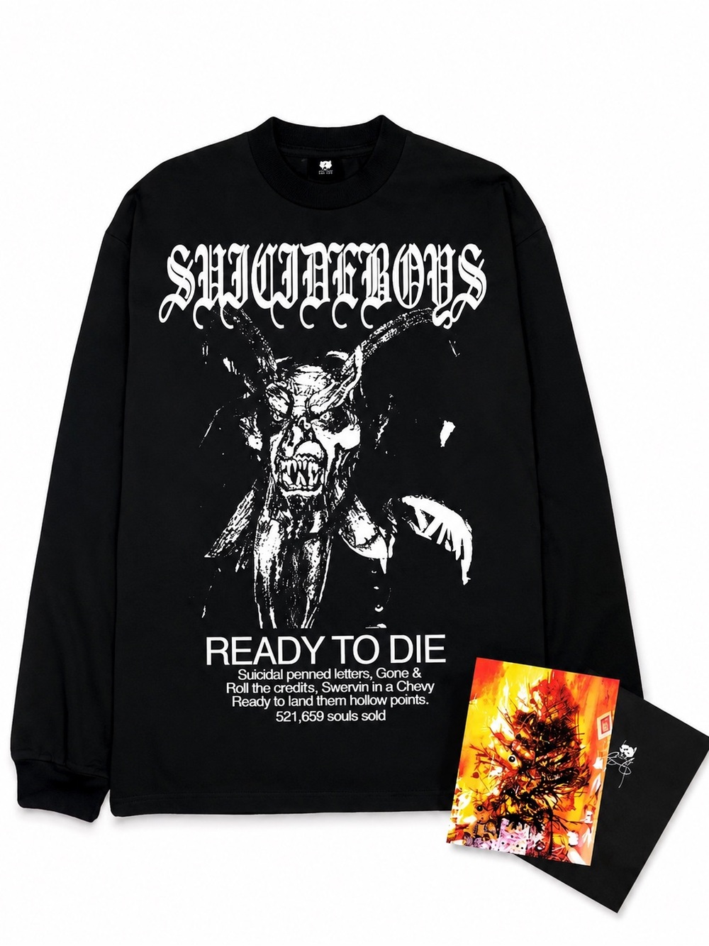 G59 Suicideboys Alpine Folklore Krampus Longsleeve Size Lrg + G59 Christmas Card